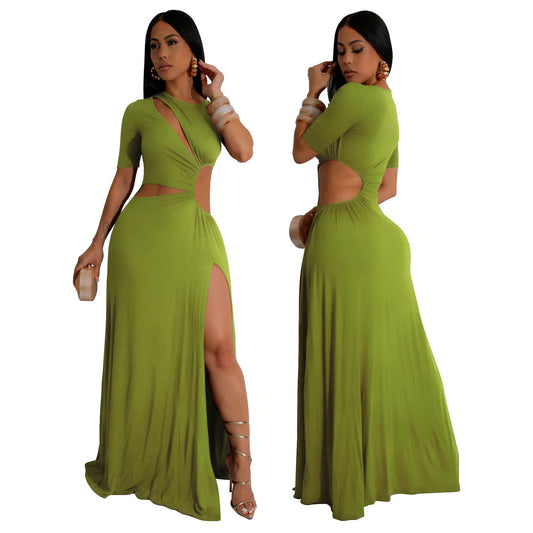 Sexy Waist-Cut Irregular Hem Long Dress Dream Voice