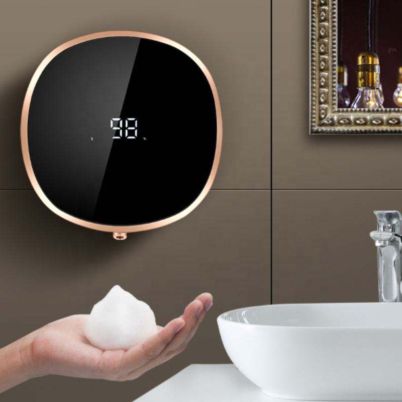 Non-contact automatic soap dispenser with infrared sensor and liquid foam output in white and black options