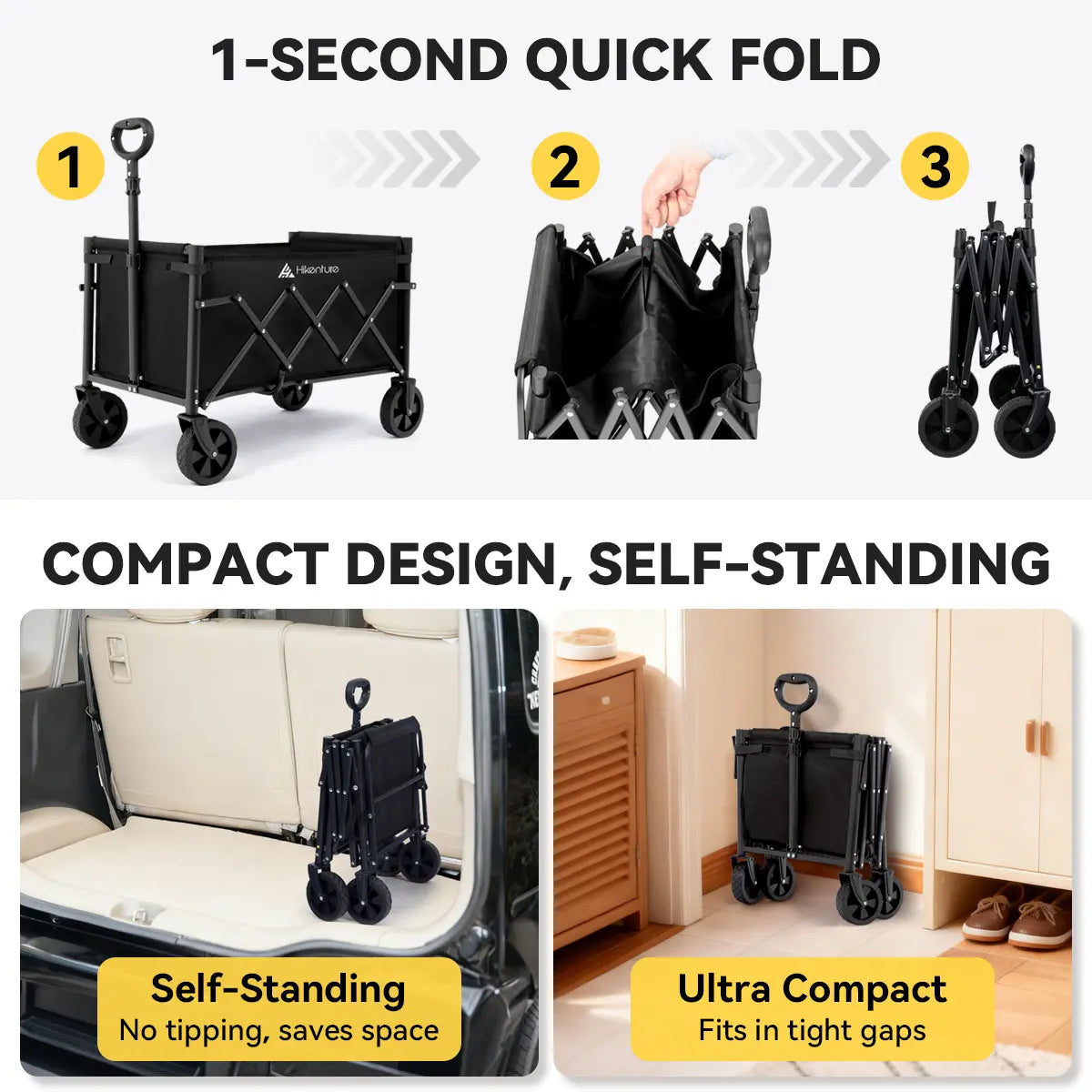 Collapsible Wagon | All-Terrain Wheels | 220 lb Weight Capacity