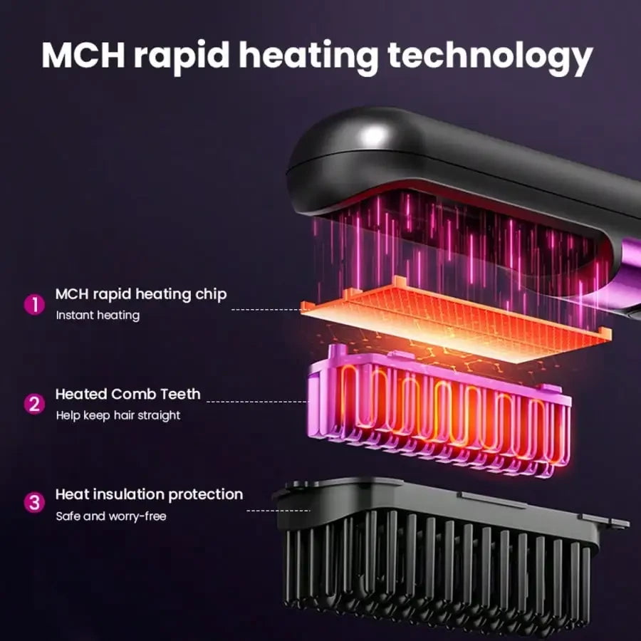 Portable Rechargeable Hair Straightener Comb Dream Voice