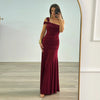 Asymmetrical Shoulder Slit Party Dress Dream Voice