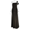 Asymmetrical Shoulder Slit Party Dress Dream Voice
