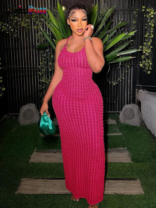 Backless Halter Bodycon Maxi Dress Dream Voice