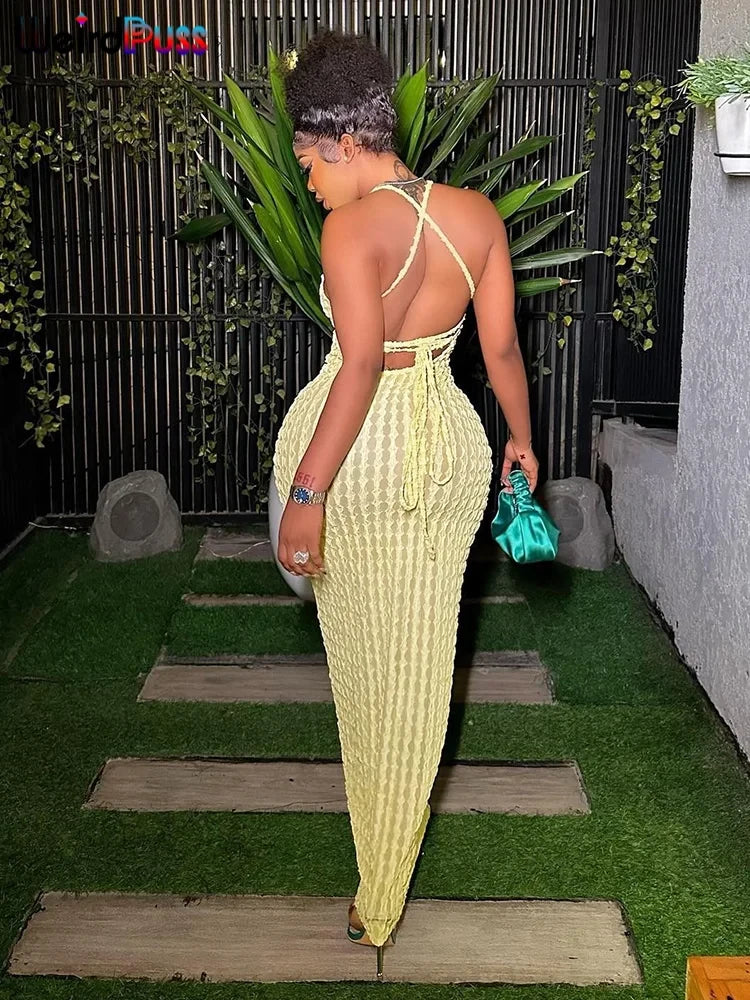 Backless Halter Bodycon Maxi Dress Dream Voice