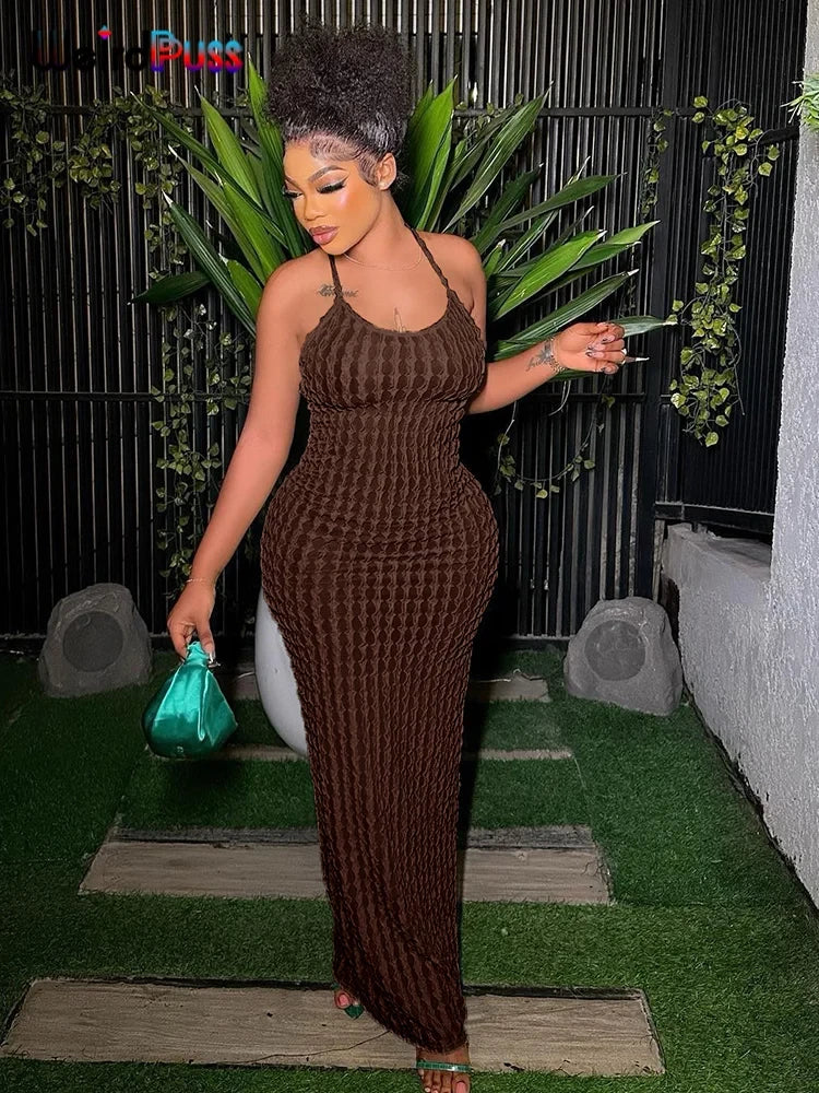 Backless Halter Bodycon Maxi Dress Dream Voice
