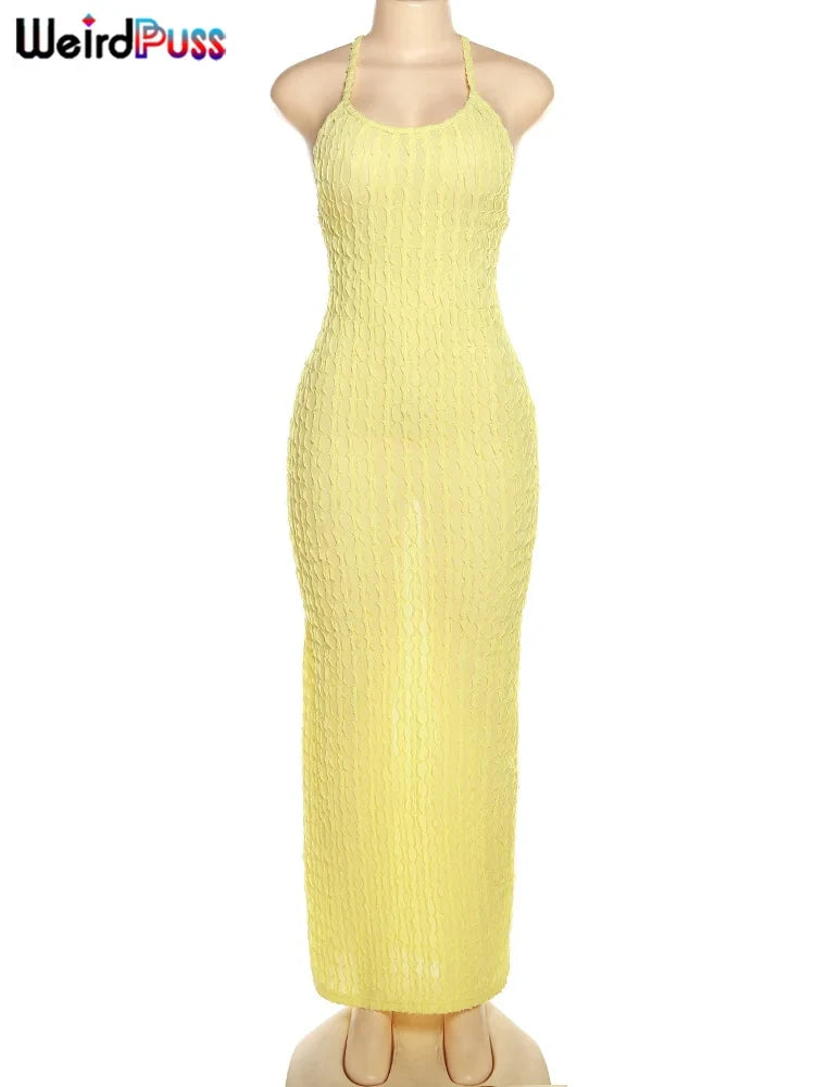 Backless Halter Bodycon Maxi Dress Dream Voice