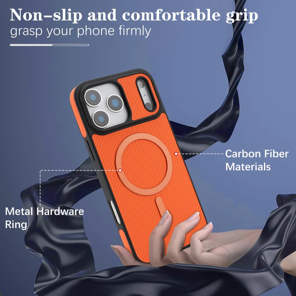 Carbon Fiber Leather Magnetic Phone Case Dream Voice