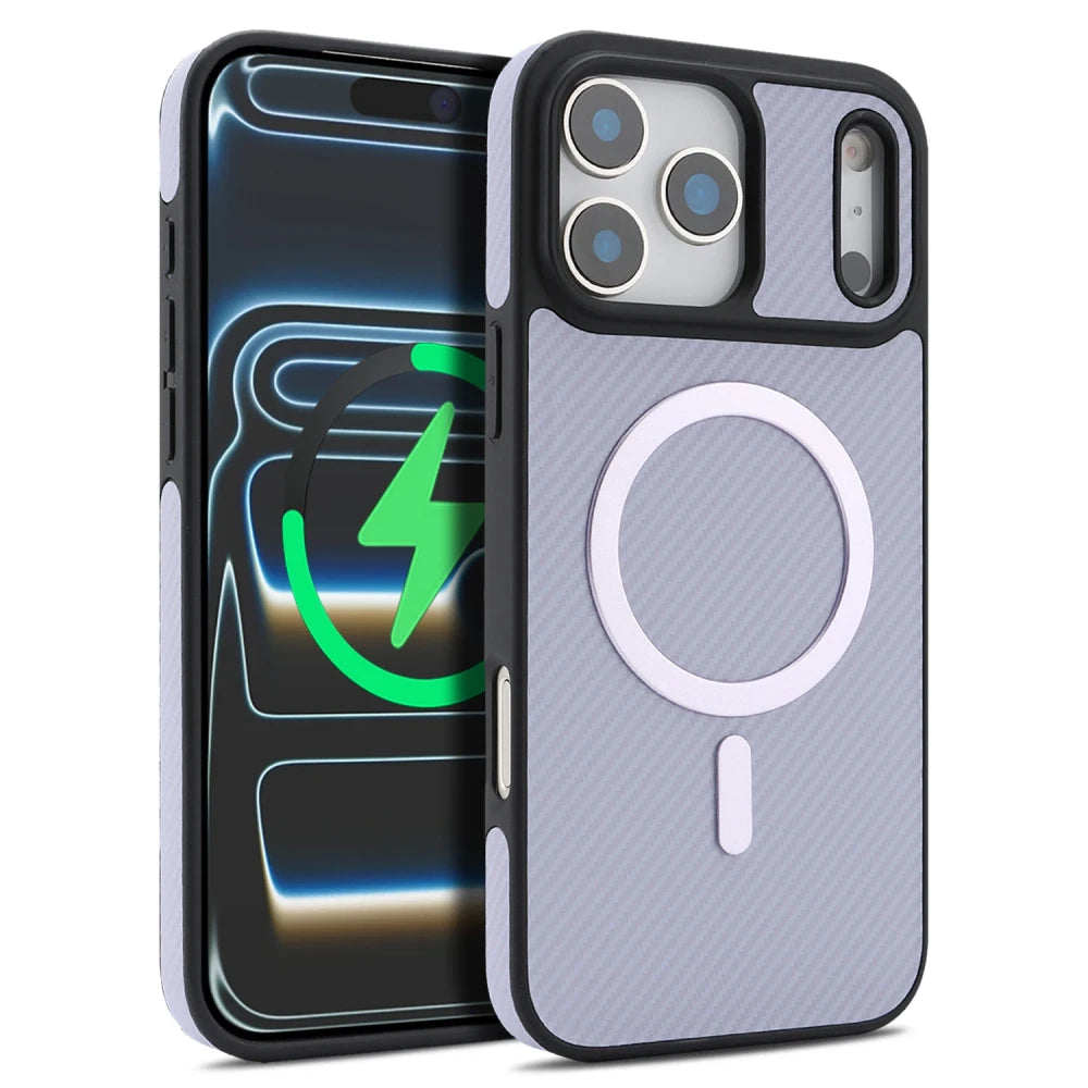 Carbon Fiber Leather Magnetic Phone Case Dream Voice