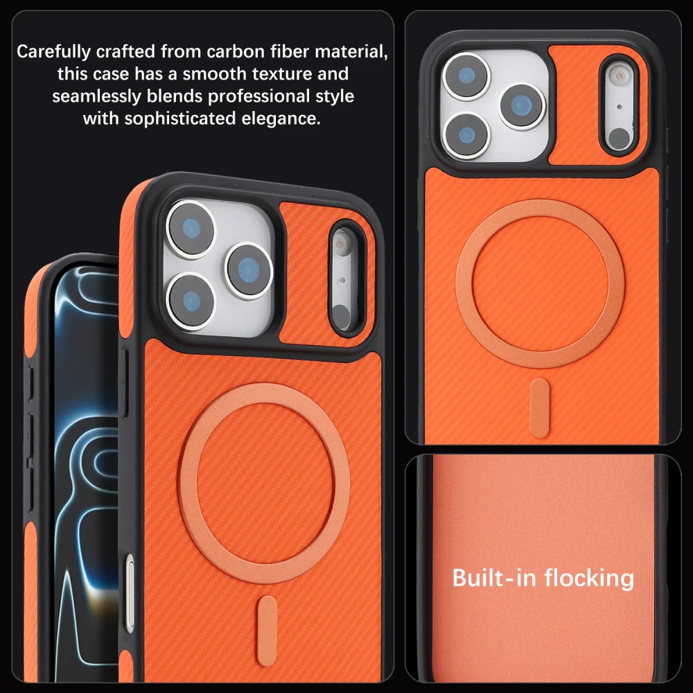 Carbon Fiber Leather Magnetic Phone Case Dream Voice