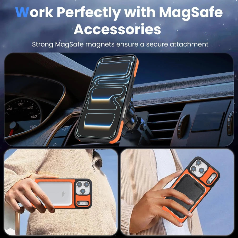 Carbon Fiber Leather Magnetic Phone Case Dream Voice
