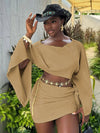 Knit Crop Top and Bandage Skirt Set Dream Voice
