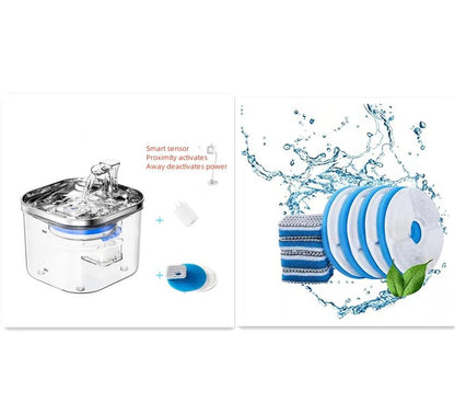 Pet Cat Dog Stainless Steel Automatic Circulation Water Dispenser Intelligent Fountain Pets Accessories