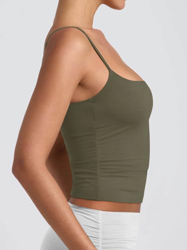 PINKMSTYLE Women's Basic Double Lined Scoop Neck Tank Tops Adjustable Cami Tank Summer Sleeveless Tops
