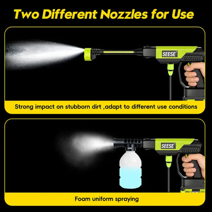 Cordless High-Pressure Washer and Single-Port Charging Dock—Portable Bottle-Fed Washer