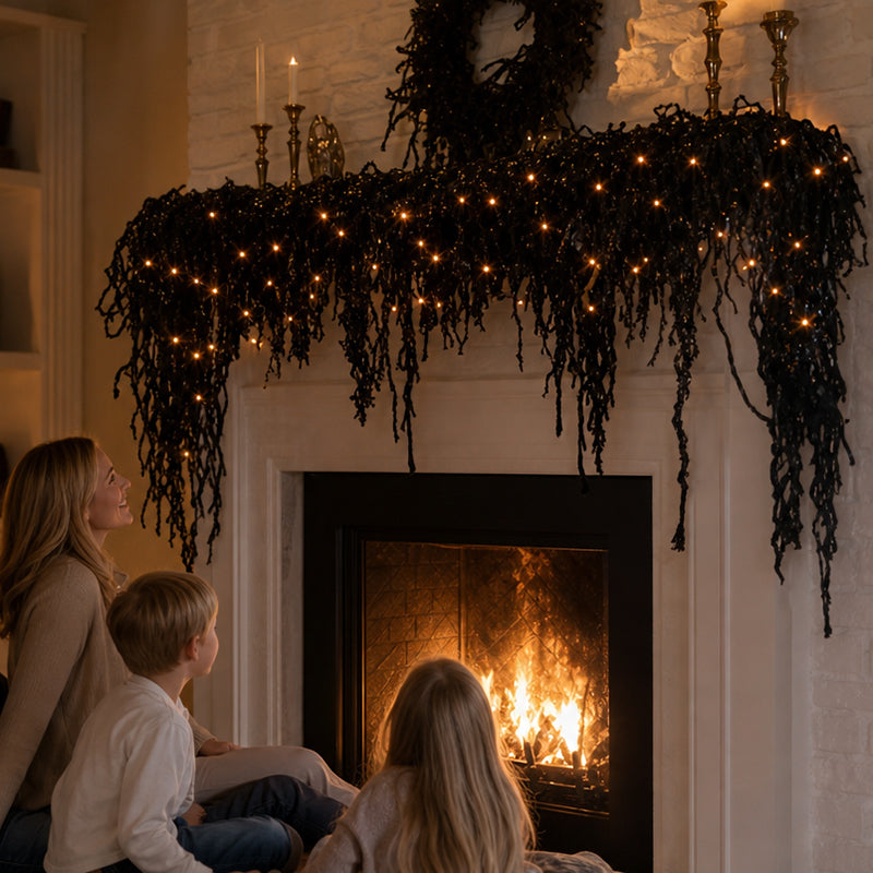 Spooky Chic Halloween Mantel Decor