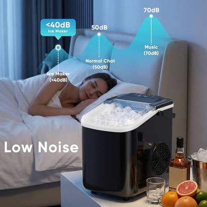 NEWBULIG Ice Maker, Countertop Ice Machine with Handle