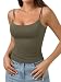 PINKMSTYLE Women's Basic Double Lined Scoop Neck Tank Tops Adjustable Cami Tank Summer Sleeveless Tops