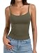 PINKMSTYLE Women's Basic Double Lined Scoop Neck Tank Tops Adjustable Cami Tank Summer Sleeveless Tops
