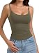 PINKMSTYLE Women's Basic Double Lined Scoop Neck Tank Tops Adjustable Cami Tank Summer Sleeveless Tops