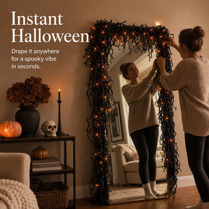 Spooky Chic Halloween Mantel Decor