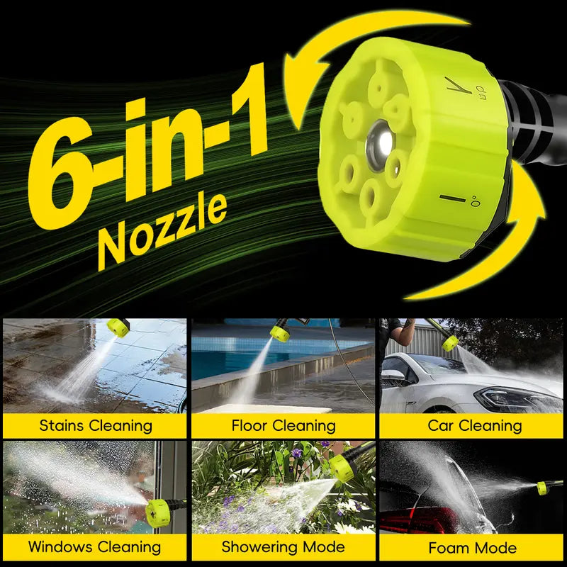 Cordless High-Pressure Washer and Single-Port Charging Dock—Portable Bottle-Fed Washer