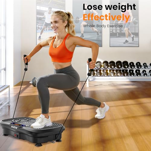AXV Vibration Plate Fitness Platform Exercise Machine Vibrating Shaking Full Body Shaker Workout Vibrate Stand Shake Board Sport for Weight Loss Fat Burner for Gym Home Office