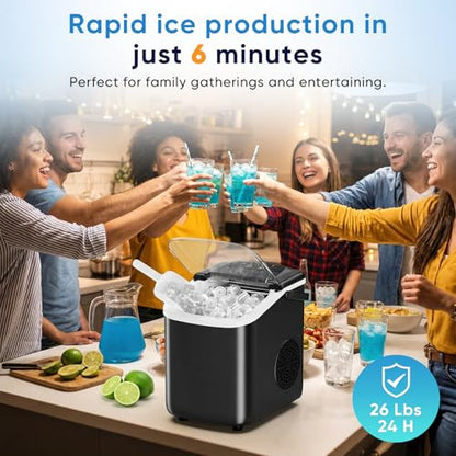 NEWBULIG Ice Maker, Countertop Ice Machine with Handle