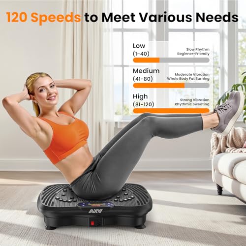 AXV Vibration Plate Fitness Platform Exercise Machine Vibrating Shaking Full Body Shaker Workout Vibrate Stand Shake Board Sport for Weight Loss Fat Burner for Gym Home Office
