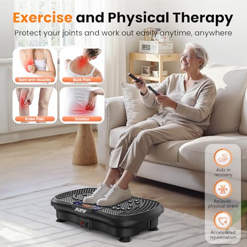 AXV Vibration Plate Fitness Platform Exercise Machine Vibrating Shaking Full Body Shaker Workout Vibrate Stand Shake Board Sport for Weight Loss Fat Burner for Gym Home Office