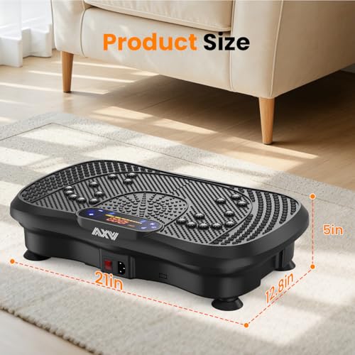 AXV Vibration Plate Fitness Platform Exercise Machine Vibrating Shaking Full Body Shaker Workout Vibrate Stand Shake Board Sport for Weight Loss Fat Burner for Gym Home Office