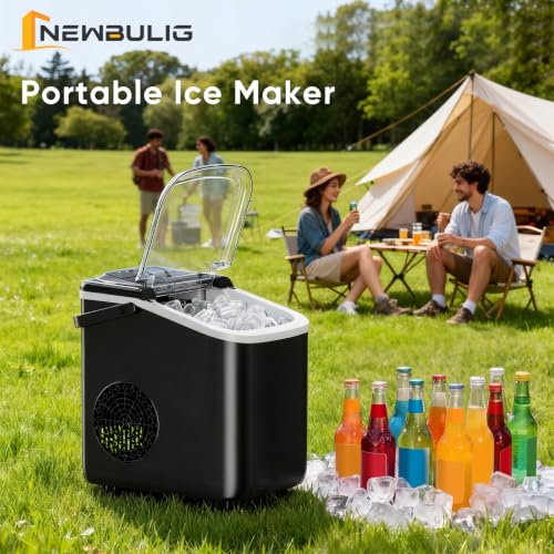 NEWBULIG Ice Maker, Countertop Ice Machine with Handle