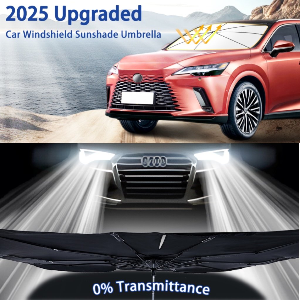 ☀️LAST DAY SALE – ONLY ￡12.99!!🔥Upgraded Car Windshield Sun Shade Umbrella🚗Foldable Heat Insulation Front Window Sun Visor