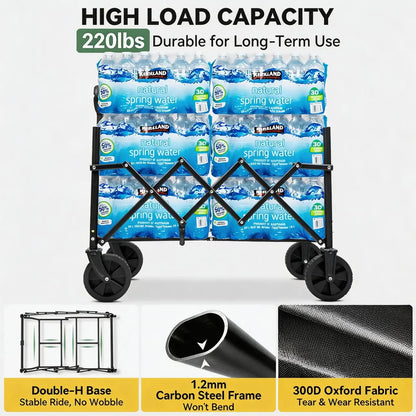 Collapsible Wagon | All-Terrain Wheels | 220 lb Weight Capacity