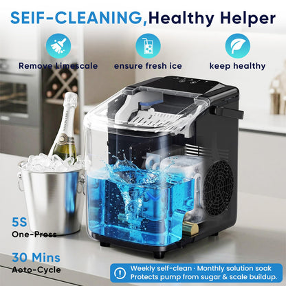 NEWBULIG Ice Maker, Countertop Ice Machine with Handle
