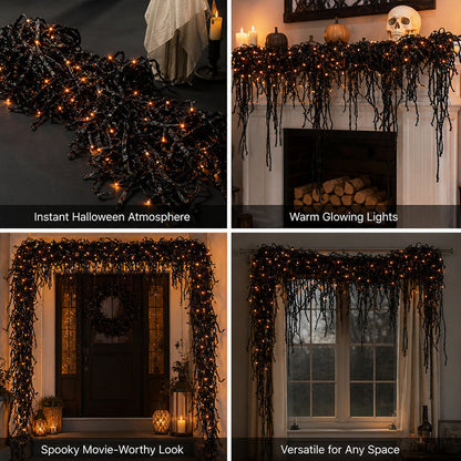 Spooky Chic Halloween Mantel Decor