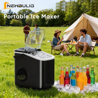 NEWBULIG Ice Maker, Countertop Ice Machine with Handle