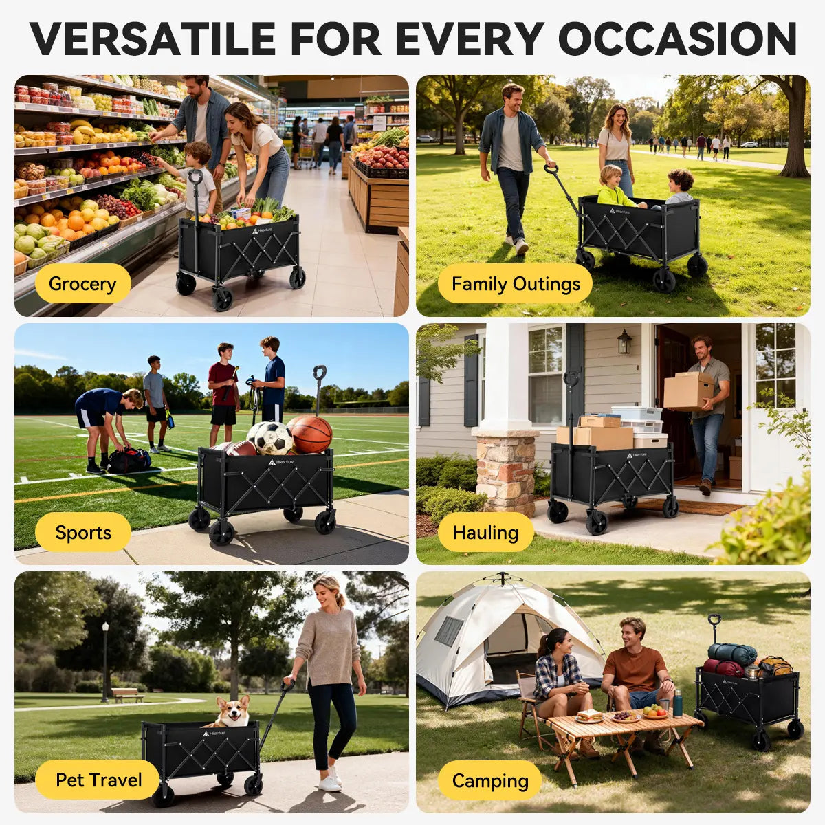 Collapsible Wagon | All-Terrain Wheels | 220 lb Weight Capacity