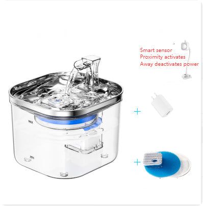 Pet Cat Dog Stainless Steel Automatic Circulation Water Dispenser Intelligent Fountain Pets Accessories null