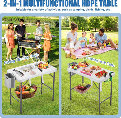 42.5-Inch Portable Camping Sink Table
