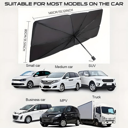 ☀️LAST DAY SALE – ONLY ￡12.99!!🔥Upgraded Car Windshield Sun Shade Umbrella🚗Foldable Heat Insulation Front Window Sun Visor