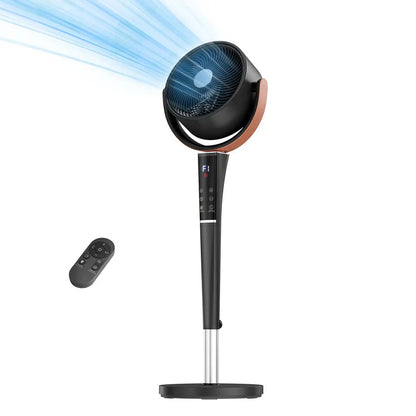 Quiet Bedroom Pedestal Fan with Remote, 20dB DC Air Circulator, 15 Speeds, 5 Modes & 120° Oscillation Dream Voice