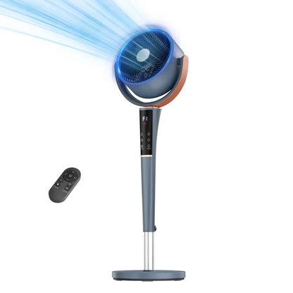 Quiet Bedroom Pedestal Fan with Remote, 20dB DC Air Circulator, 15 Speeds, 5 Modes & 120° Oscillation Dream Voice