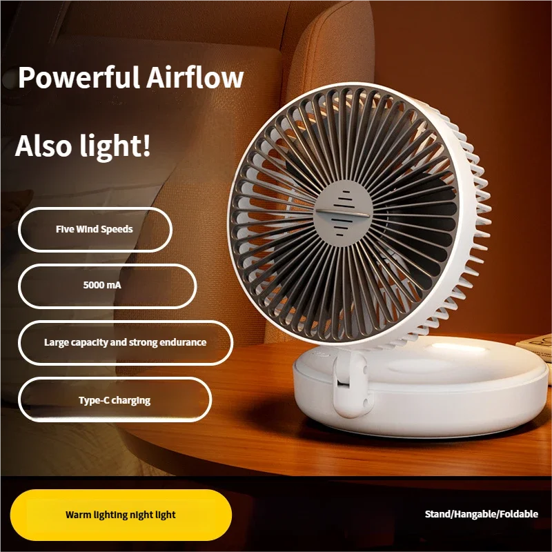 Foldable Glow-in-the-Dark Desk Fan