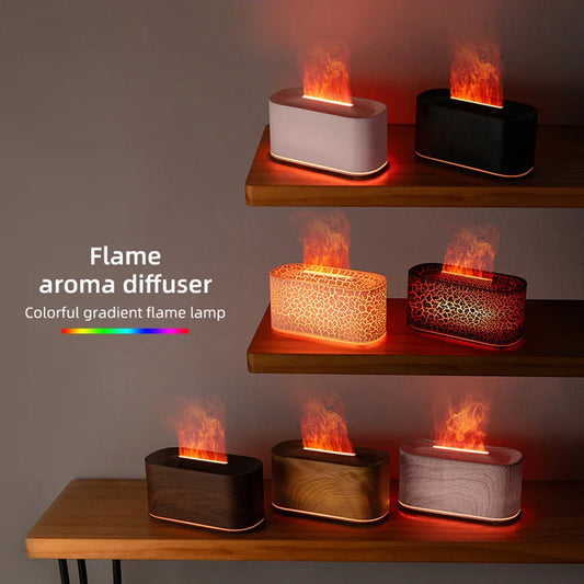Flame Effect Aromatherapy Diffuser — Essential Oil Humidifier with Ambient Glow