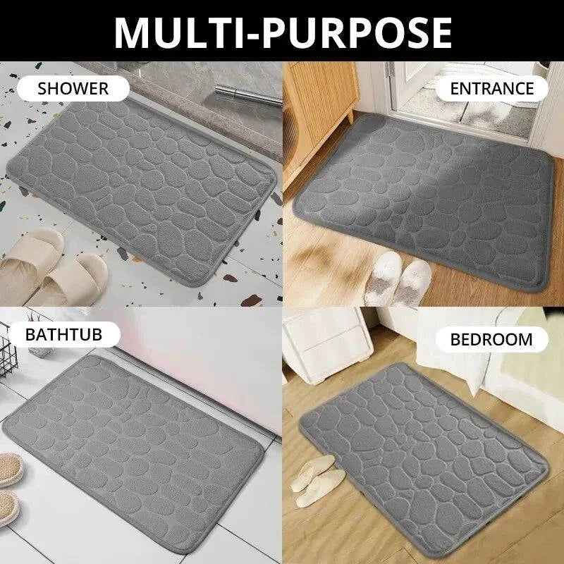 Embossed Microfiber Anti Slip Pebble Bath Mat LuminaHome Store