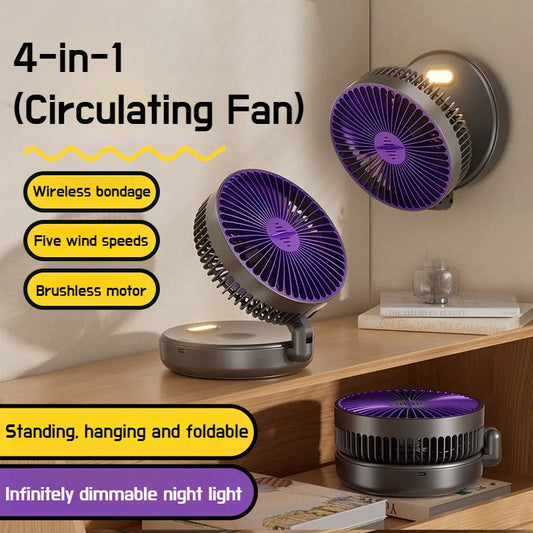 4-in-1 Foldable Glow Desk Fan