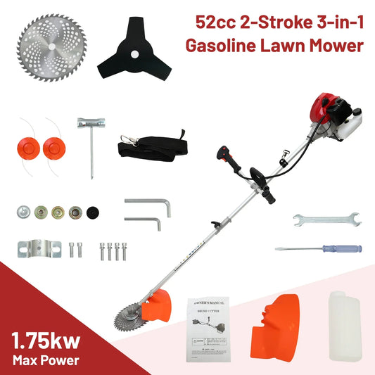 Gas Powered 4-In-1 Weed Wacker With Trimmer Edger Hedge Tool
