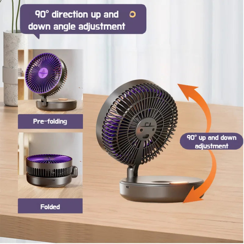 Foldable Glow-in-the-Dark Desk Fan