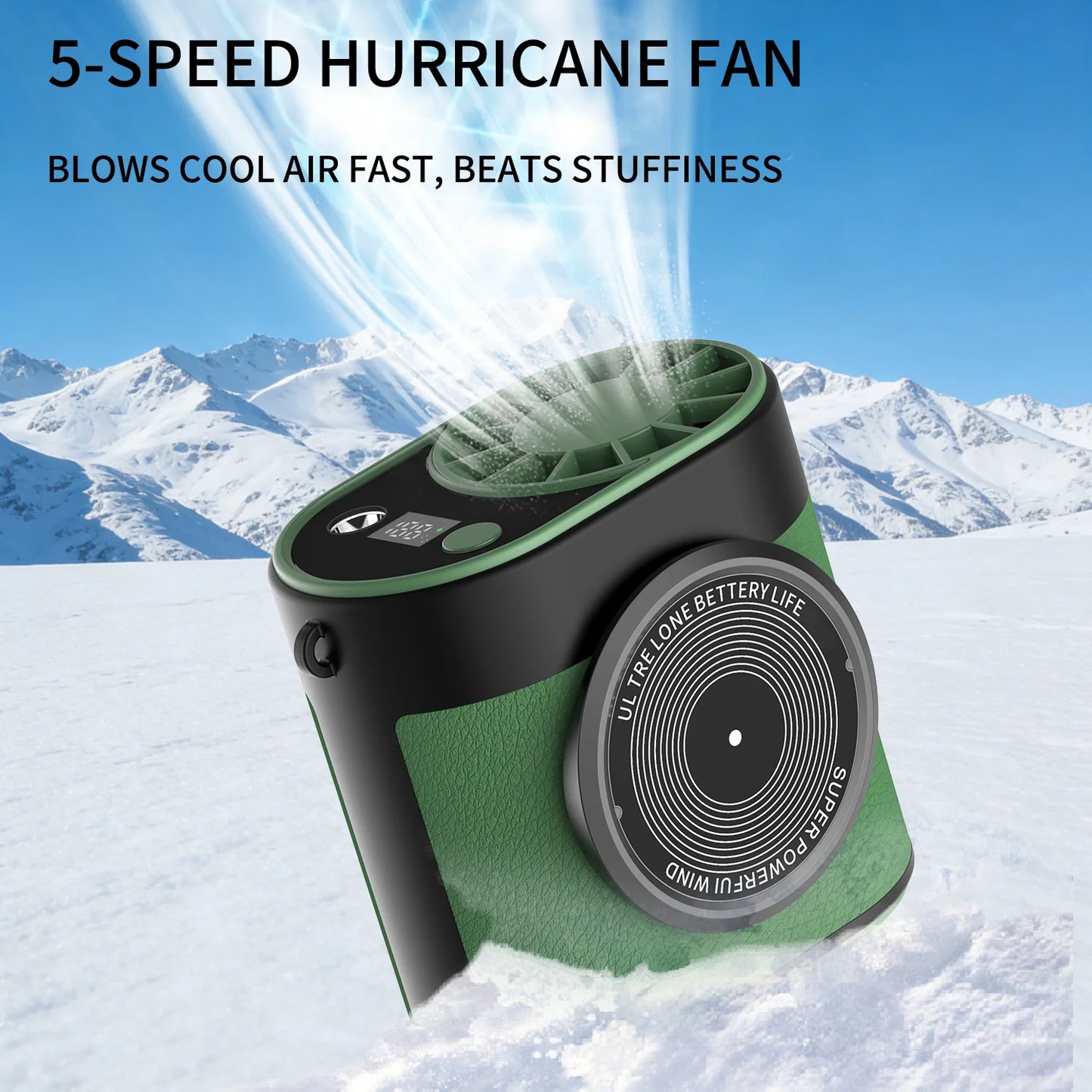 Portable Waist Fan – 5-Speed Outdoor Mini Fan