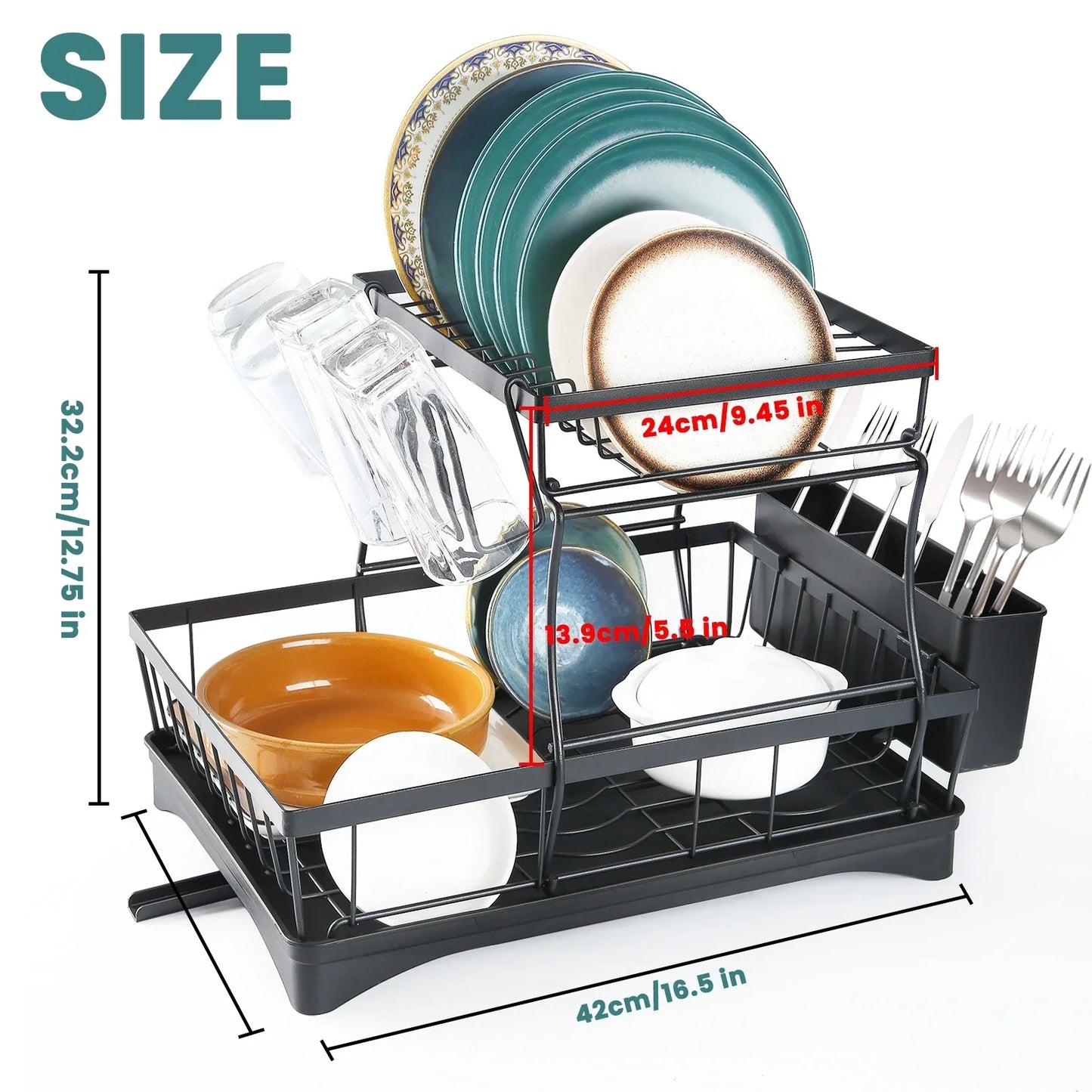 Durable Removable Dish Drying Rack For Kitchen Countertop